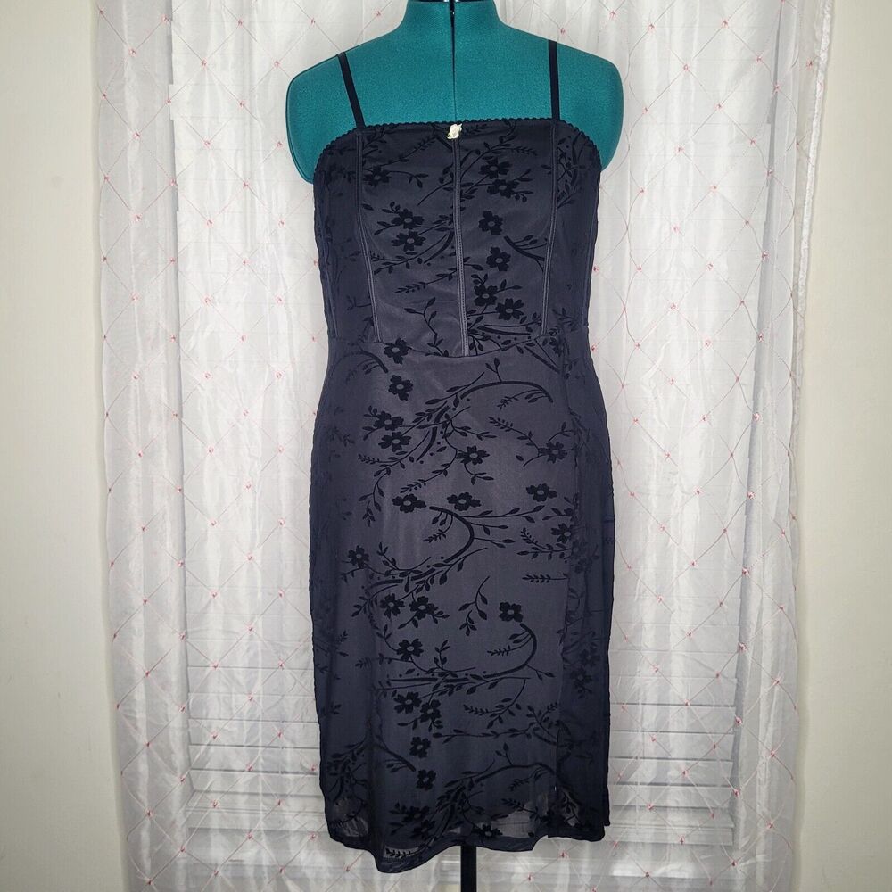 Black Velvet Burnout Floral Whimsigoth Dark Romance Stretch Corset Dress AHS LBD